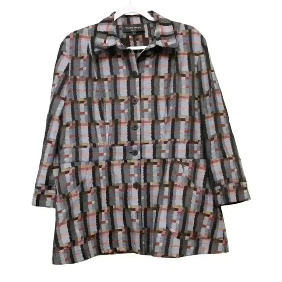 NWT Hilton Hollis Jacket Size Large Multicolor Boho Artsy Business Casual Career